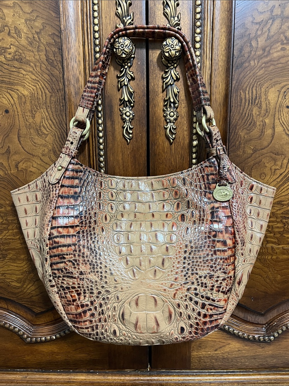 Brahmin Toasted Almond Bucket Bag